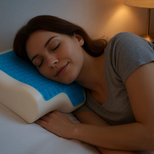 Oreiller ergonomique pour cervicales femme dort