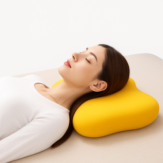 coussin ergonomique femme dort sur le dos