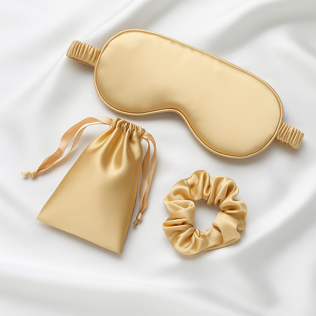masque pour dormir or avec pochette