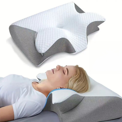 oreiller à mémoire de forme cervicale contre douleur cou