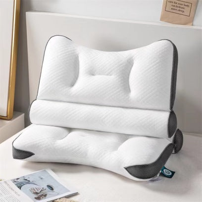 oreiller ergonomique cervical blanc noir