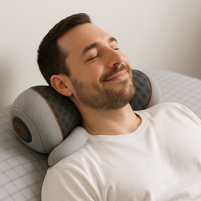 oreiller ergonomique gris bienfait